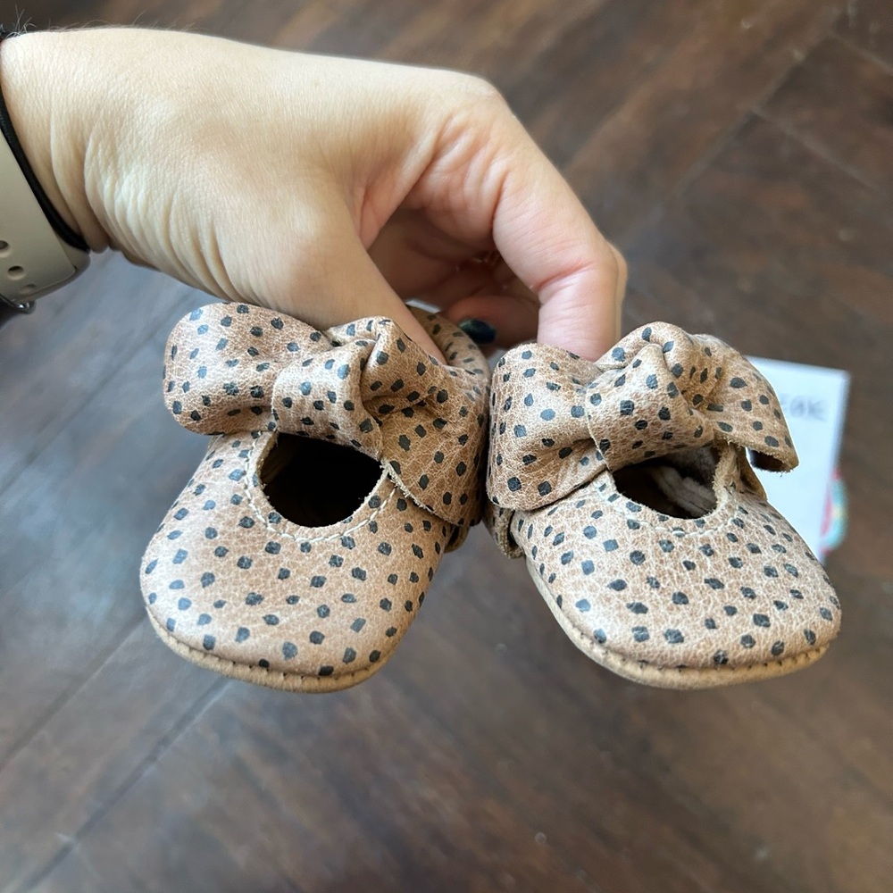 Freshly Picked Almond Speckles Baby Moccasins